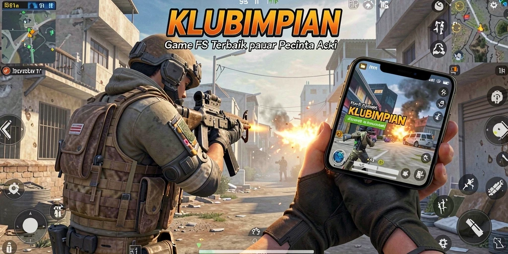 Gameplay seru dalam KLUBIMPIAN dengan aksi tembak-menembak yang intens.