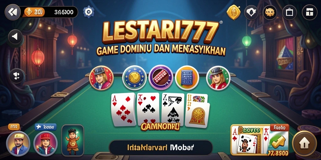 Tampilan gameplay seru di LESTARI777 saat bermain Domino.