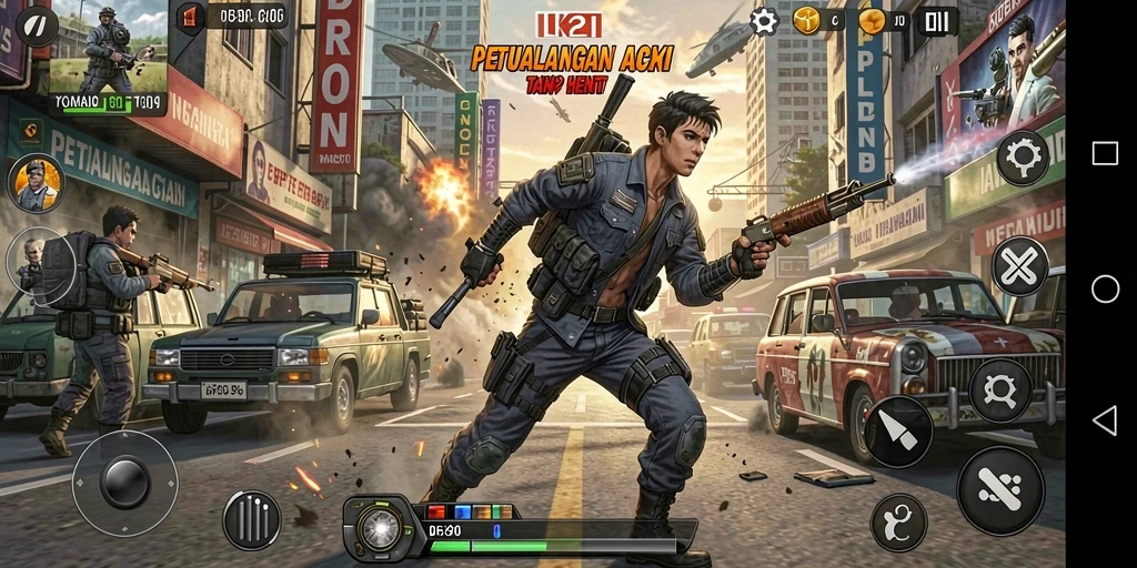 Tampilan gameplay LK21 yang menegangkan dengan aksi seru.