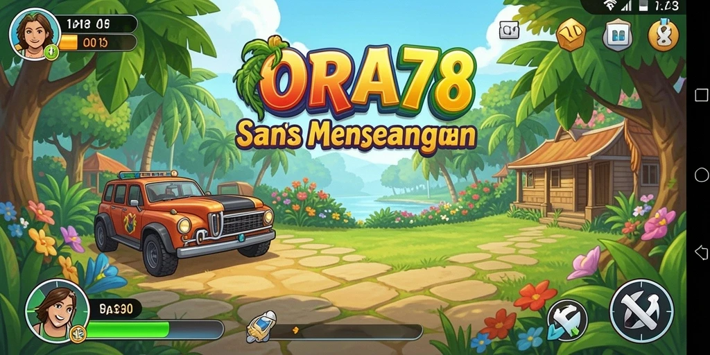 Screenshot gameplay <strong>ORA78</strong> menunjukkan keseruan dalam menjelajahi level yang berwarna-warni.