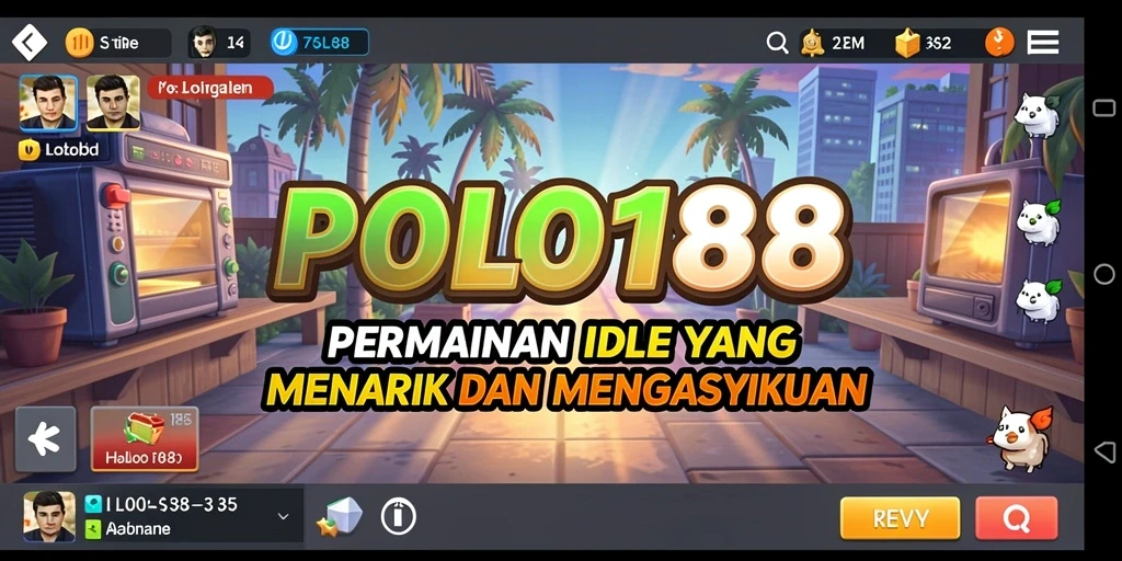Screenshot gameplay POLO188 dengan berbagai karakter dan sumber daya.