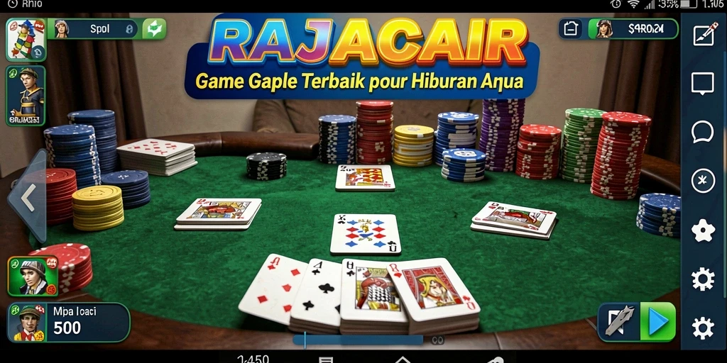 Tampilan seru dari gameplay Gaple di RAJACAIR.