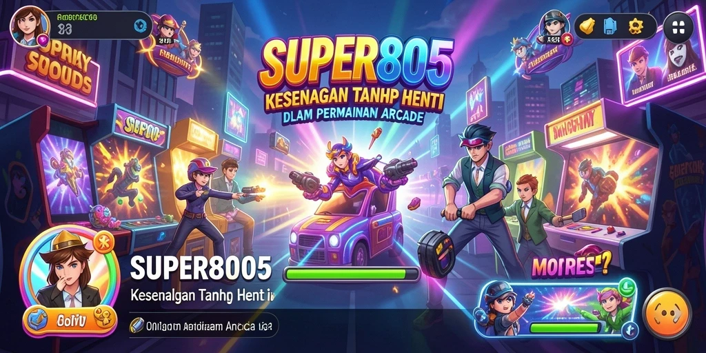 Tampilan seru gameplay SUPER805 dengan rintangan dan musuh yang menantang.